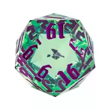 Giant Crystal D20: Crystal Green/Purple