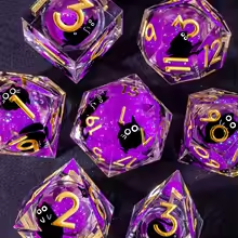 7Pcs Cat Dice: Purple
