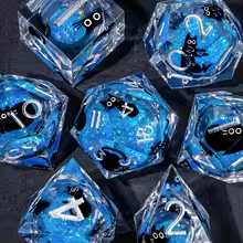 7Pcs Cat Dice: Blue