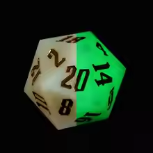 Giant Glow in the Dark D20: White