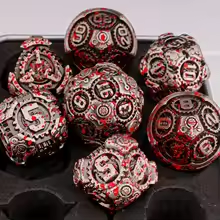 7pc Metal Gear Dice - Bloody