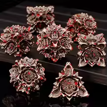 7pc Metal Flower Dice - Bloody