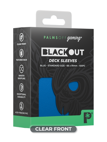 Palms Off Gaming - Blackout Deck Sleeves - Standard Size - Blue