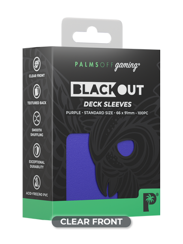 Palms Off Gaming - Blackout Deck Sleeves - Standard Size - Purple