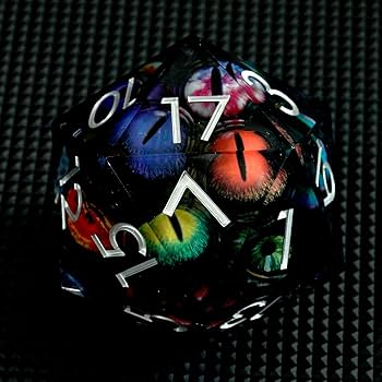 Large D20 DND Eyeball Dice - Black