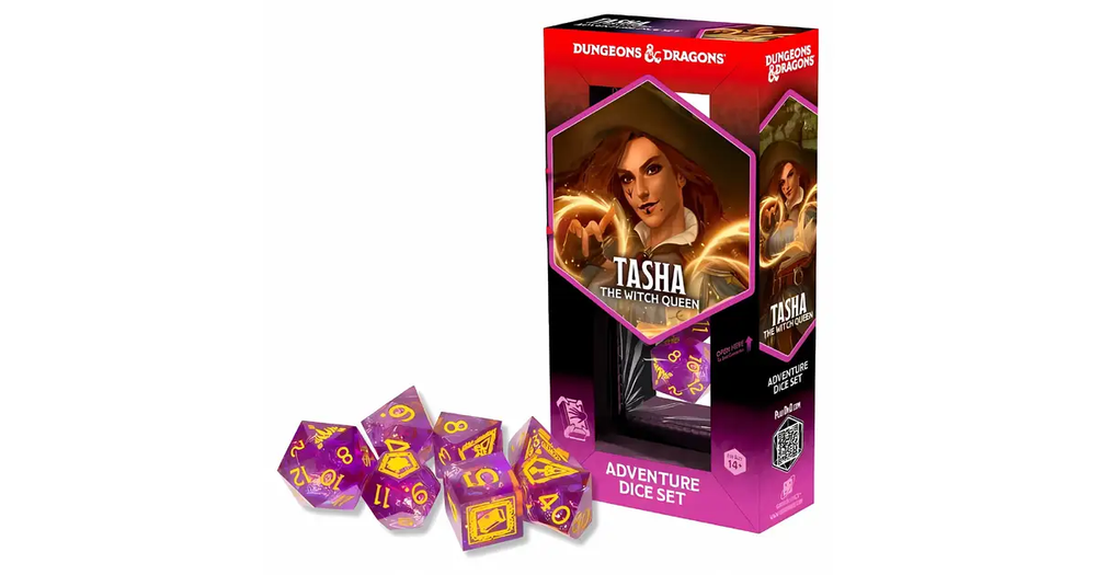 Sirius Dice - D&D Adventure Dice - Tasha the Witch Queen - Sharp-Edged Dice Set