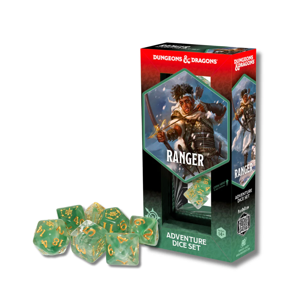 Sirius Dice - D&D Adventure Dice - Ranger - White n Green