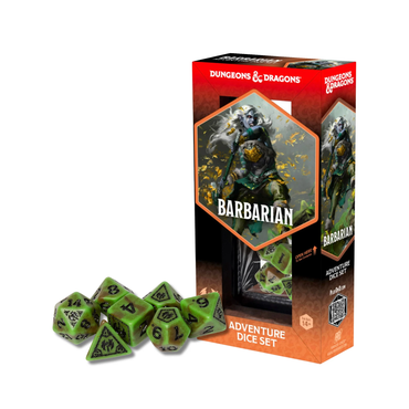 Sirius Dice - D&D Adventure Dice - Barbarian - Green n Brown