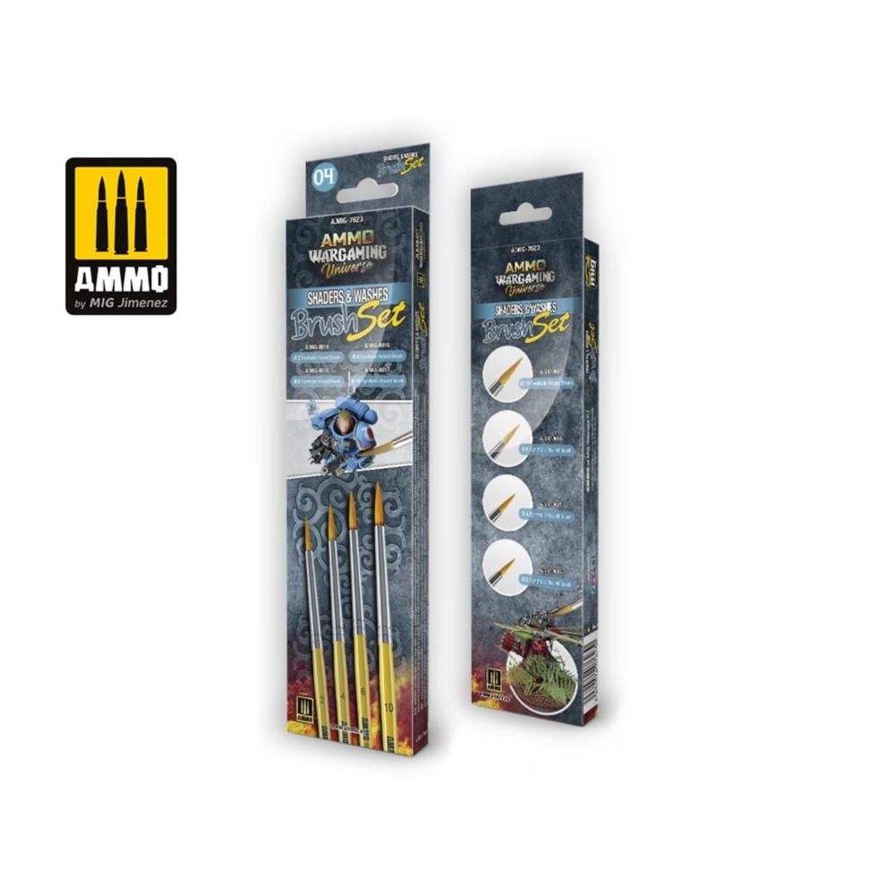 Ammo by MIG - Brushes  Wargaming Universe - Shaders and Washes Brush Set