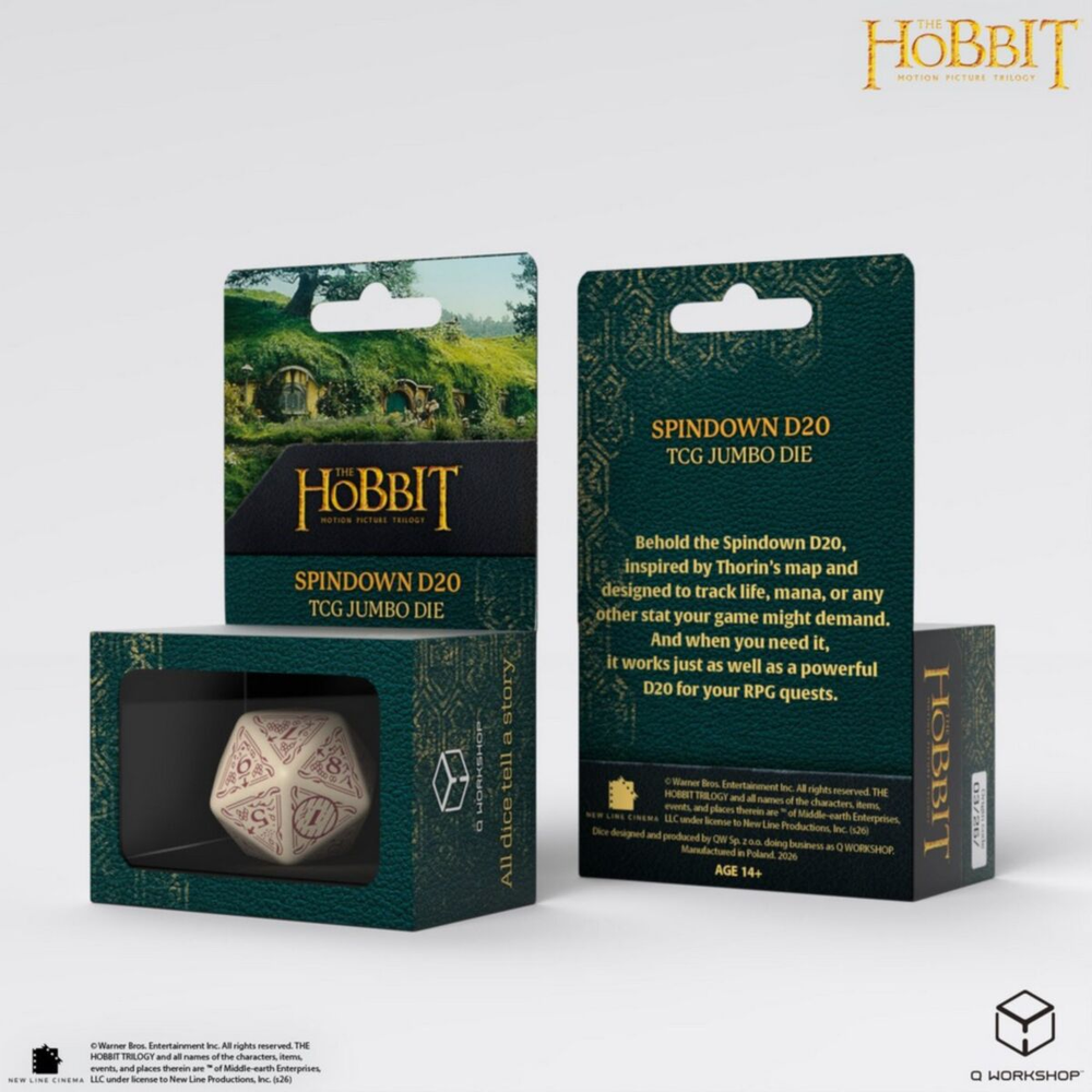 Q Workshop - The Hobbit Spindown D20 - Terra TCG Jumbo Die