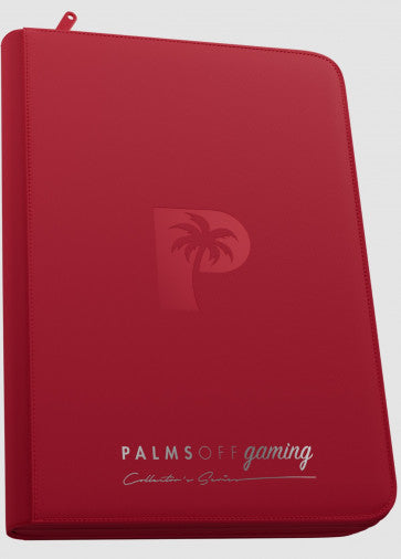 Palms Off Gaming - Collector's Series TOP LOADER Zip Binder CLEAR (216 Capacity) - Red